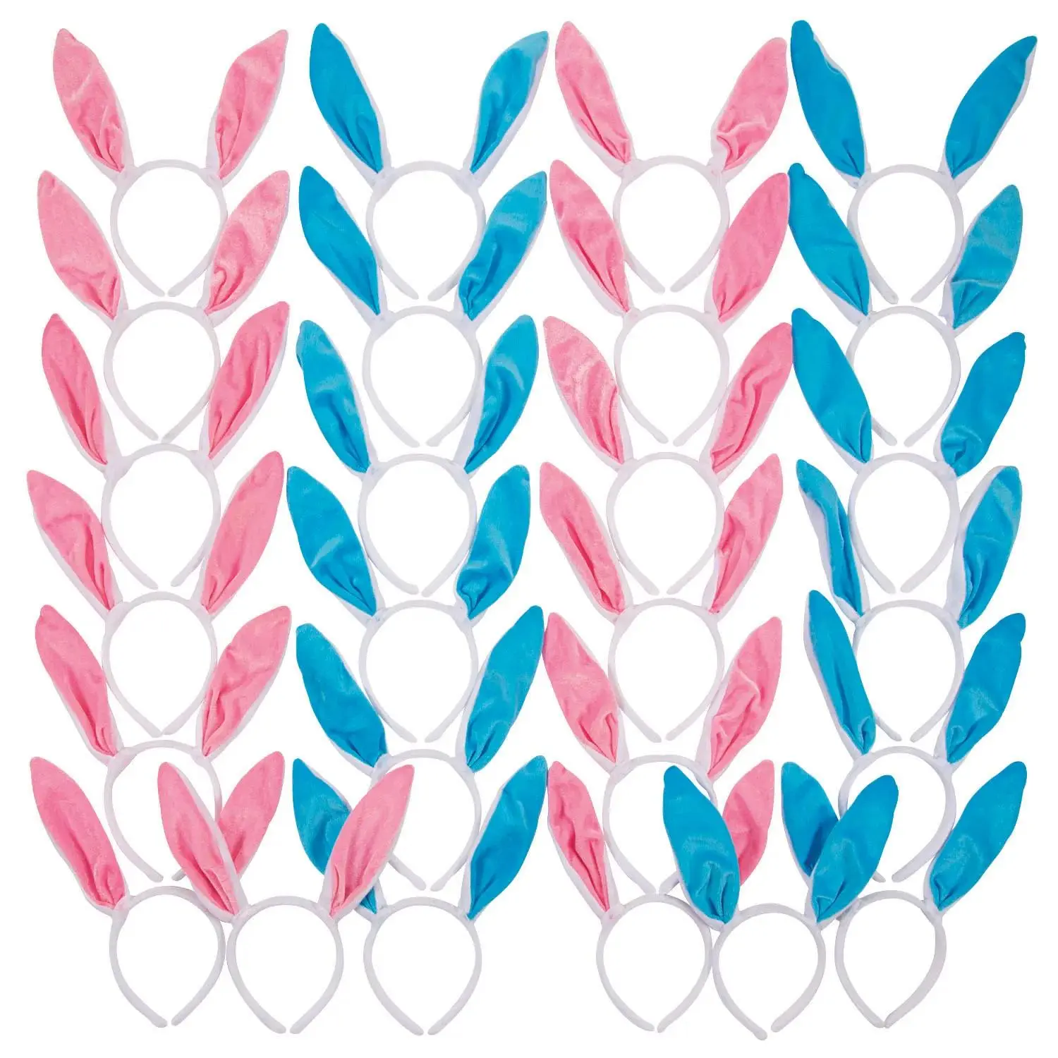 Colorful Bunny Ears Headbands - 50 Pc. for Easter Celebrations, Headband Set, Whimsical