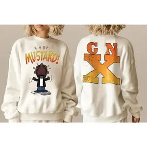 G.N.X 2 Side Tshirt Sweatshirt Hoodie, Kendri.ck Lamarr Mustard Unisex shirt Cotton For For Everyone