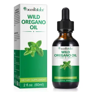 AcentiaLabs Wild Oregano Oil Drops Liquid 2 Fl Oz Non-GMO Gluten-Free for Digestive Health Healthcare Natural Vitamin  Supplement