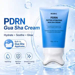 Watofun PDRN Peptide Hydrating Gua Sha Cream, Built-In Applicator for Face, Neck & Jawline, Collagen Moisturizer for Daily Glow