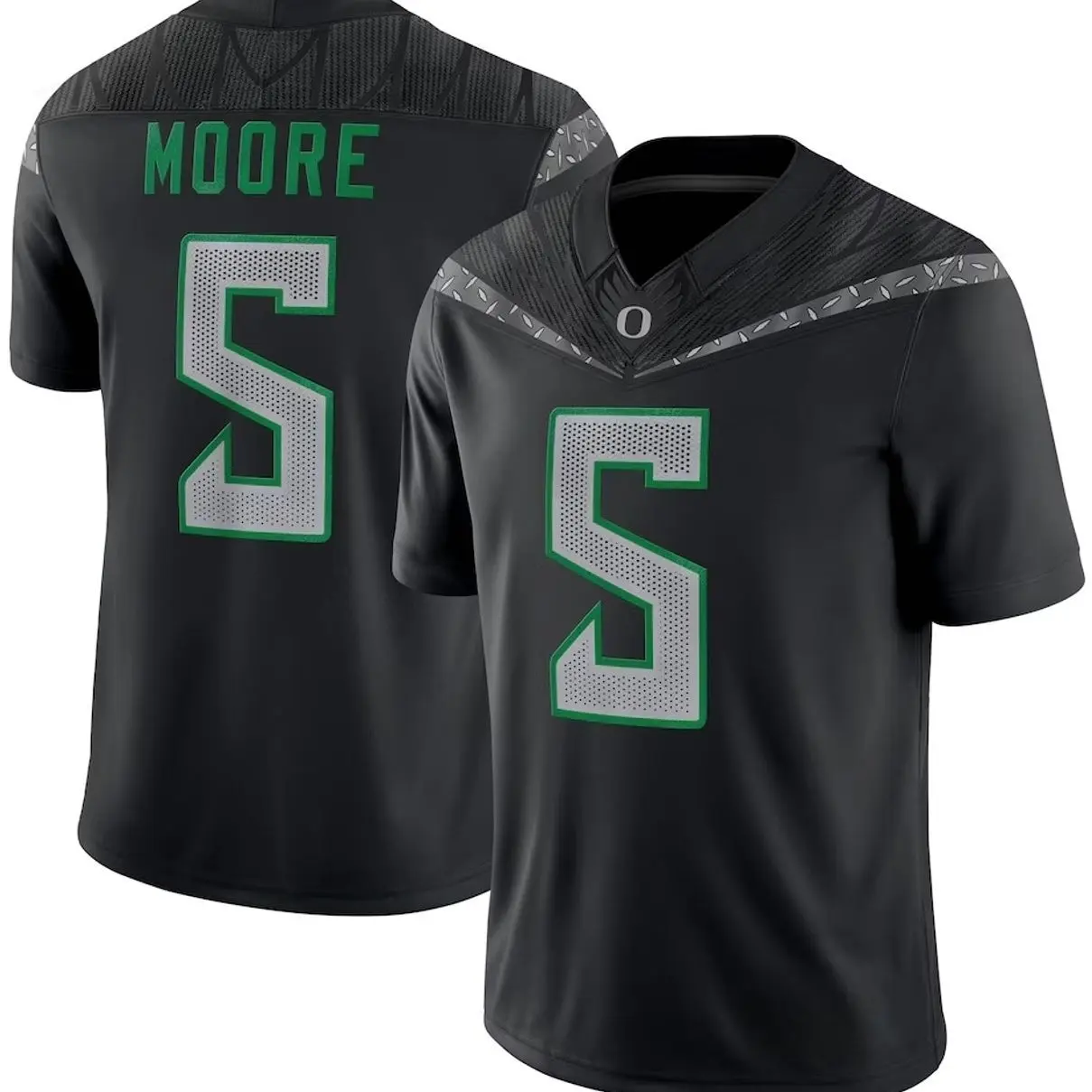 Unisex Football #5 Moore Oregon State Duck College Home NIL Football Game Jersey - Black