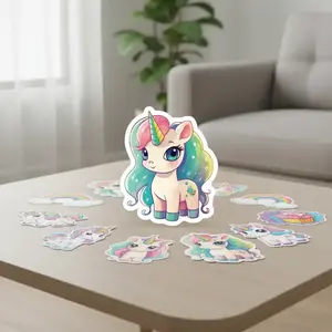 50pcs Cute Unicorn Series Graffiti Stickers, Waterproof DIY Creative Decoration Decals for Luggage, Phone Cases, Laptop, Helmet, Skateboard