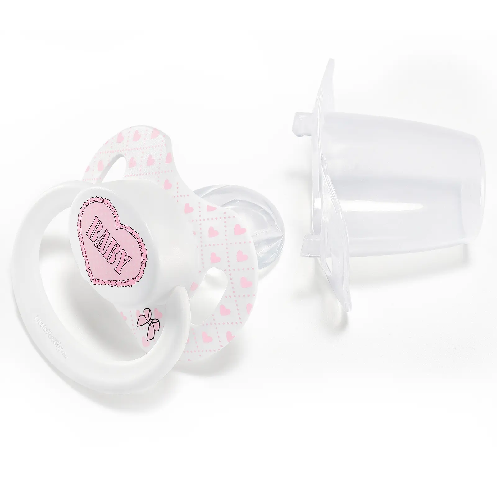 LittleForBig Bigshield Generation-2 Adult-Sized Printed Pacifier with Blush Pattern, Oversized Button, Customizable Modular Parts, DIY Collectible Lifestyle Accessory