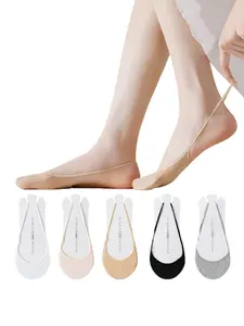 Women's Summer Thin Low Cut No Show Socks, Half Ankle Split Design, Non-Slip Heel & Invisible Drawstring, Cushioned for High Heels & Pumps, 10 Pairs