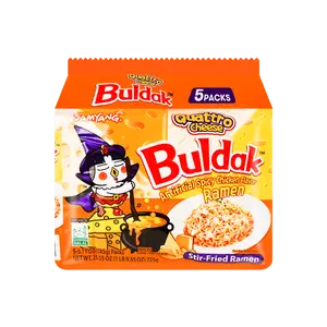 Samyang Buldak Hot Chicken Ramen – Quattro Cheese Flavor, 5 Packs (25.55 oz) | Spicy Korean Instant Noodles, Cheesy & Fiery, Quick Meal