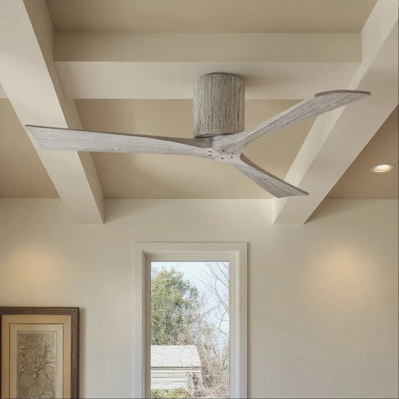 UMC9258 Scandinavian Indoor/Outdoor Ceiling Fan, 10" H x 52" W x 52" D, Barn Wood Tone Finish, Aerwyn Collection