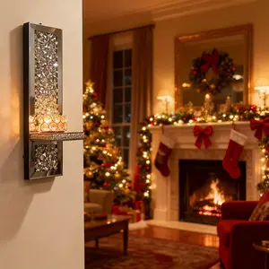 Christmas Decorations Luxury Candelabra Built In Candelabra For The Living Room Statement Wall Decoration With 2 Gold Mini Candelabras Candles Or Lights Not Included