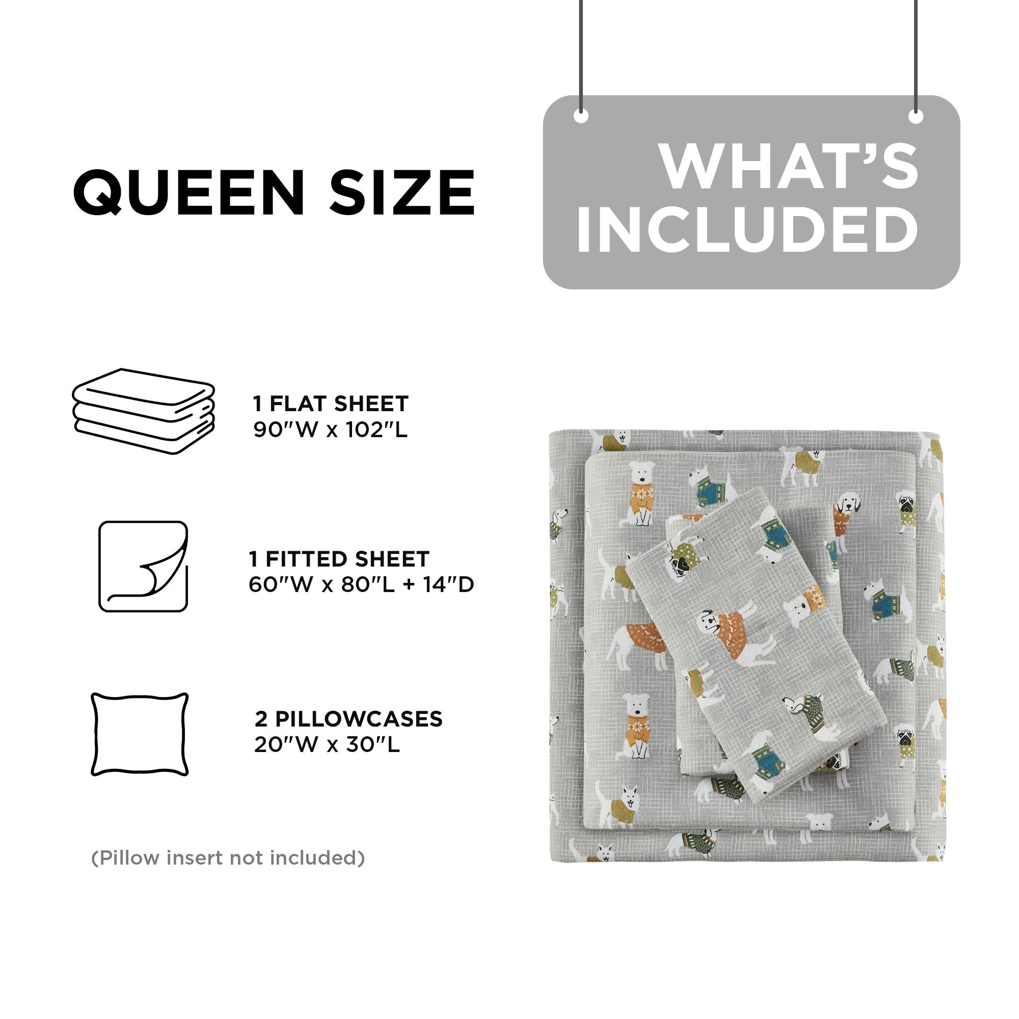 MAIN STREET Cozy Cotton Flannel Printed Sheet Set with Comfortable Design and Soft Fabric