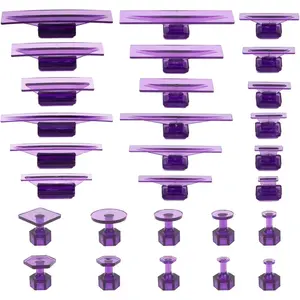 Dent Puller Tabs, 28Pcs Car Body Dent Removal Pulling Tabs,Paintless Dent Repair Tool, Ice Suction Cup Glue Tabs for Automobile Dent Repair Hail Damage Removal Tools (Purple)