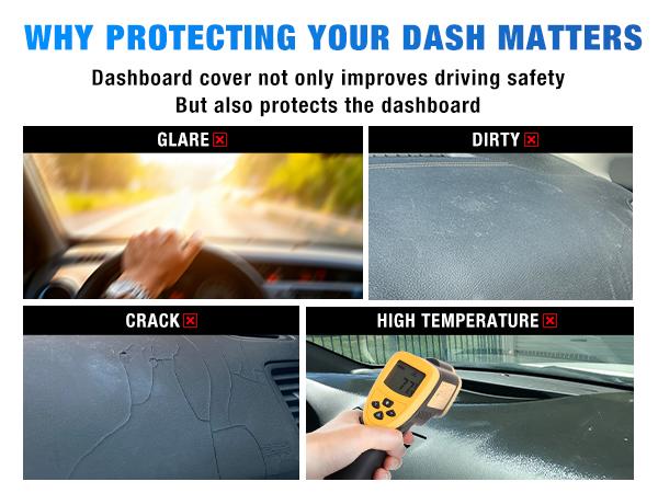 Nilight Dash Cover for 2007‑2013 Chevy Silverado / GMC Sierra 1500 2500 3500, Suede Dashboard Mat Sunshade Glare Dashboard Protector Truck Interior Accessories Black