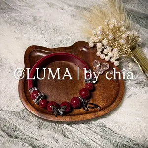 LUMA | by chia Crimson Empress Half Bangle Beaded Bracelet