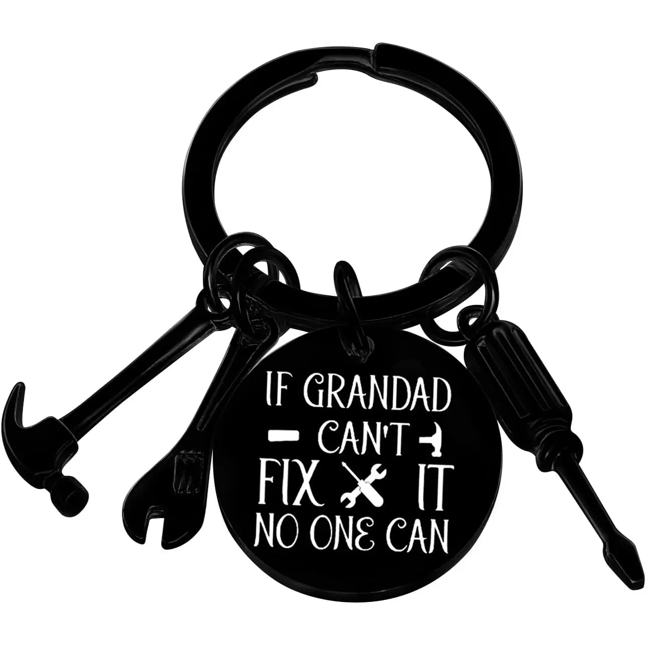 Grandpa Christmas Birthday Gifts Black Grandpa Keychain Presents from Granddaughter Grandson Father's Day Gifts