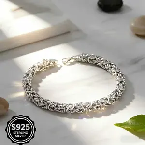 Trendy Silvery Bracelet For Women Men Noble Chain Wedding Party Christmas Gifts Fashion Fine Jewelry 1pc Stackable Accessory