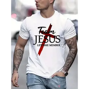 Men's Round Neck Short-Sleeve Combed Cotton Boxy Cut Tropical Fabric Tee - Digital Sublimation Graphic, Soft Stylish Casual Menswear Top, Breathable All-Seasons Clothes, COD Available