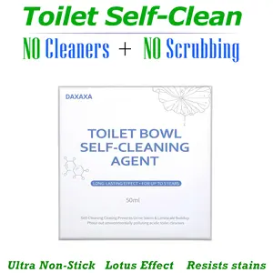 Lotus Effect Toilet Self-Cleaning Coating – Ultra Non-Stick, Replaces Toilet Cleaners, Less Scrubbing, Prevents Stains & Limescale, Scratch Repair, Ultra-Low Surface Energy, Long-Lasting, Hydrophobic & Stain-Repellent, Scrub-Resistant, Toilet Cleaners,