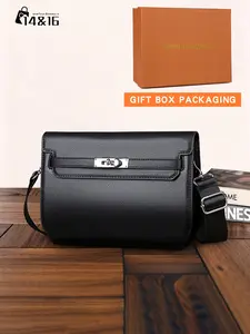 Men's Crossbody Bag, Side Pocket Shoulder Bag, Multi-Functional Commuter Casual Bag, Simple Style Gift for Men Boyfriend