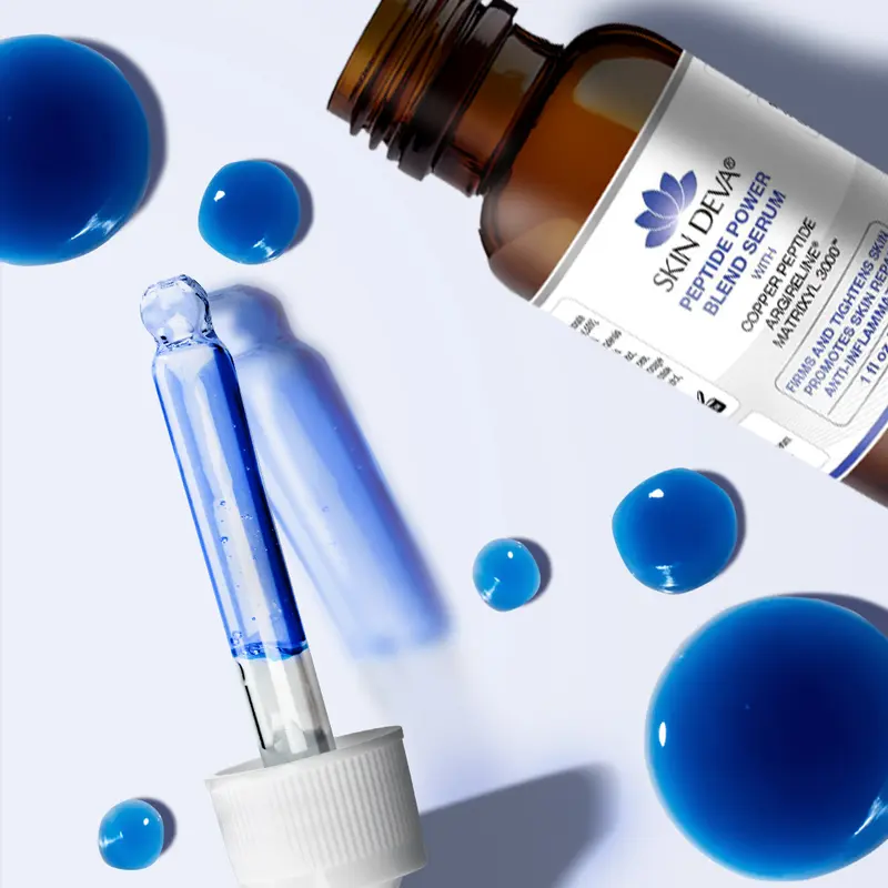 [Skin Deva] Peptide Power Blend Serum - Copper Peptide Anti-Aging Facial Serum | Tighten Lift Hydrate & Plump All Skin Types | Reduce Fine Line & Wrinkles  Nourishing  Smoother Comfort Skincare