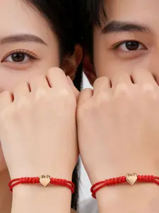 String Heart Bracelet, Minimalist Couple Matching Jewelry, Good Luck Gift for Him/her, Perfect Anniversary Present