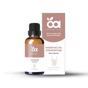 Cedarwood Essential Oil by Organic Alley (1 Fl Oz) | 100% Pure, Undiluted Cedrus Atlantica Oil for Skin, Hair, Stress, Relaxation & Body Care Scent