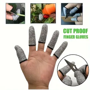 10pcs Anti-Cut Safety Finger Protectors, Durable Cut-Resistant Work Gloves for Industrial Use, Comfortable Fit & Secure Grip Design