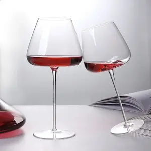 Luxury European Crystal Wine Glasses - Handcrafted, Lead-Free Bordeaux Tasting Cups