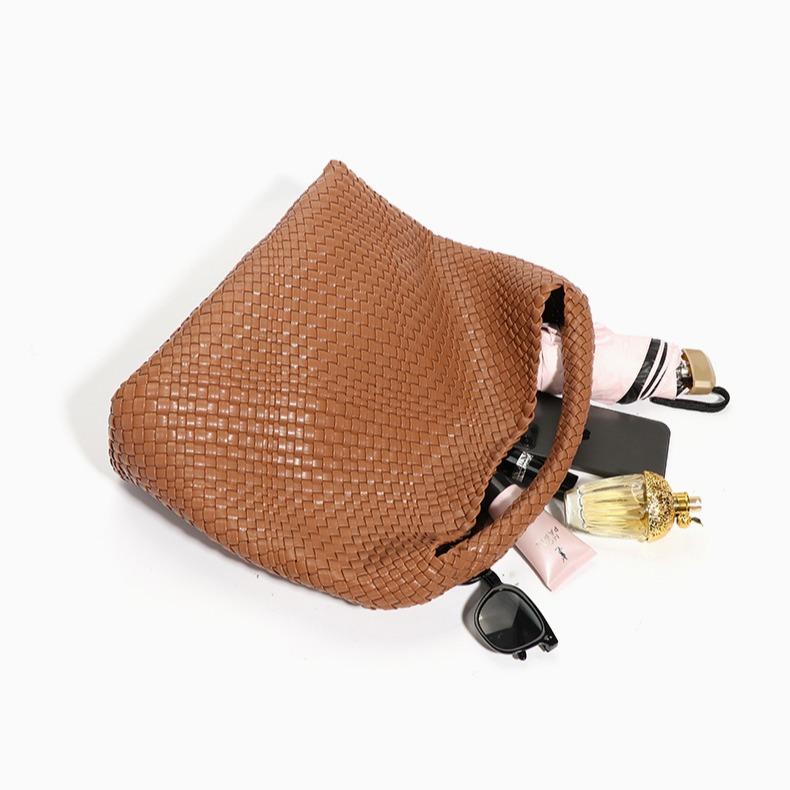 Woven Vegan Leather Hobo  Minimalist Slouchy Tote bag Shoulder Purse Tote  Handbag mulberry