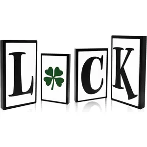 4 Pcs St. Patrick's Day Decor Wood Signs