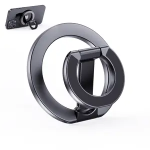 Magnetic Phone Ring for MagSafe Grip, [Dual-Sided Magnetic & Super Strong Magnet] Phone Stand & Finger Grip, Compatible with Car Mounts, MagSafe Accessory for iPhone 17/16/15/14/13 Pro Max Plus, Grey