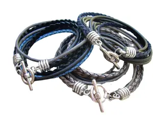 Double Wrap Mens Leather Bracelet, Mens Bracelet, Wrap Bracelet, Mens Jewelry, Mens Gift, Fathers Day, Groomsmen, Four Strand, Groomsmen