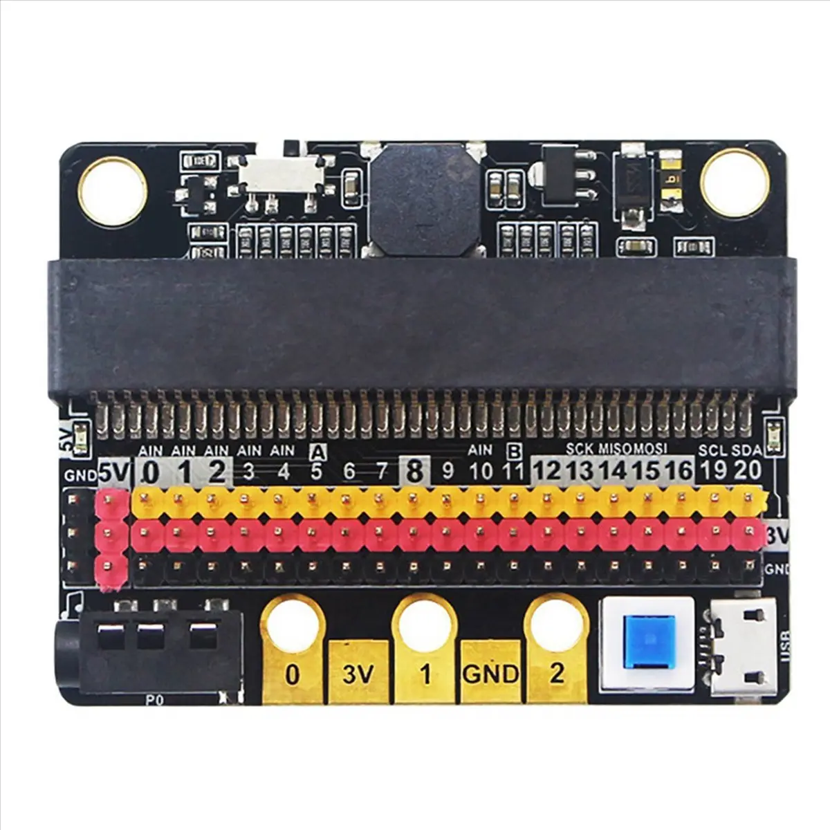 Micro:Bit IO BIT V2.0 Expansion Board - 57x40mm Horizontal Adapter Plate with I/O Interface, Tools & Hardware Accessory, 1 * Expanding Board