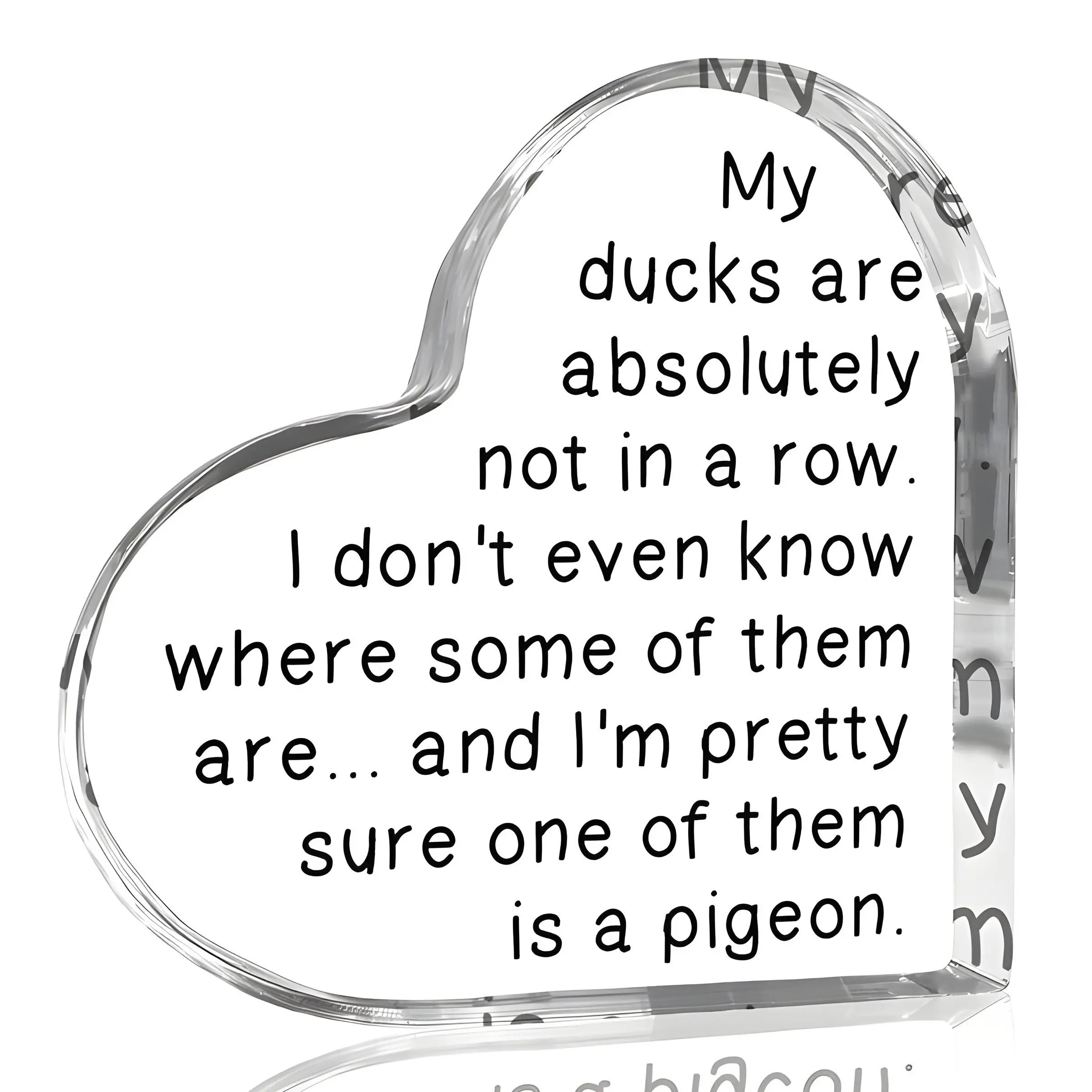 Cute Duck Design Acrylic Ornament, Creative Clear Desktop Decoration, Funny Office Decoration, Inspirational Gift for Office Colleagues, Novelty Desk Decor