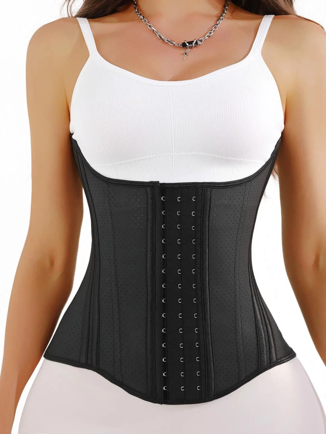 Women's Flat Belly 3 Panel Compression Waist Trainer Belt Shapewear Underwear, Adjustable Breathable Mesh Corset Body Shapewear, Comfortable Slimming Solution for Women