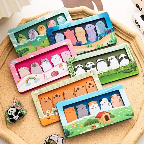 150pcs/set Pet Theme Sticky Notes Page Flags Index Tabs Adhesive Tabs Sticky Label for 6 Style Designs Office School Gift Idea Supplies