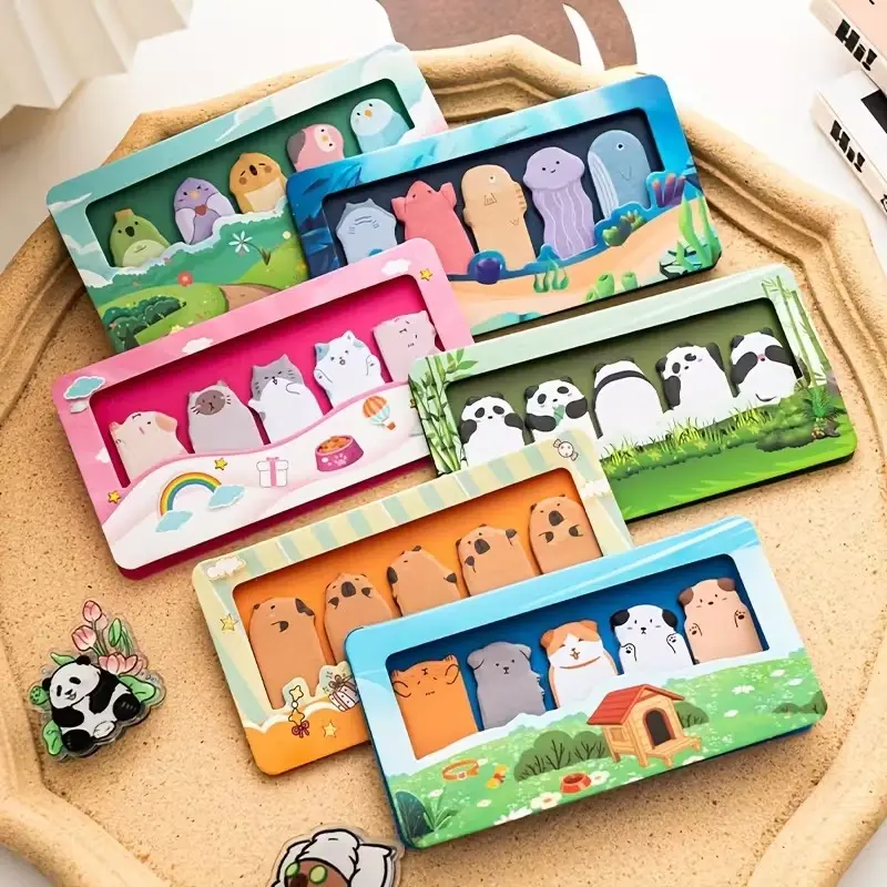 150pcs/set Pet Theme Sticky Notes Page Flags Index Tabs Adhesive Tabs Sticky Label for 6 Style Designs Office School Gift Idea Supplies