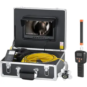 Father's Day Gift VEVOR Sewer Camera with 512Hz Locator, 165 ft/50 m, 9" Drain Inspection Camera with Self-Leveling, 36X Zoom, Plumbing Cameras with Lights-12 LED, 32GB Card, IP68 Waterproof Snake Cameras for Duct Pipe