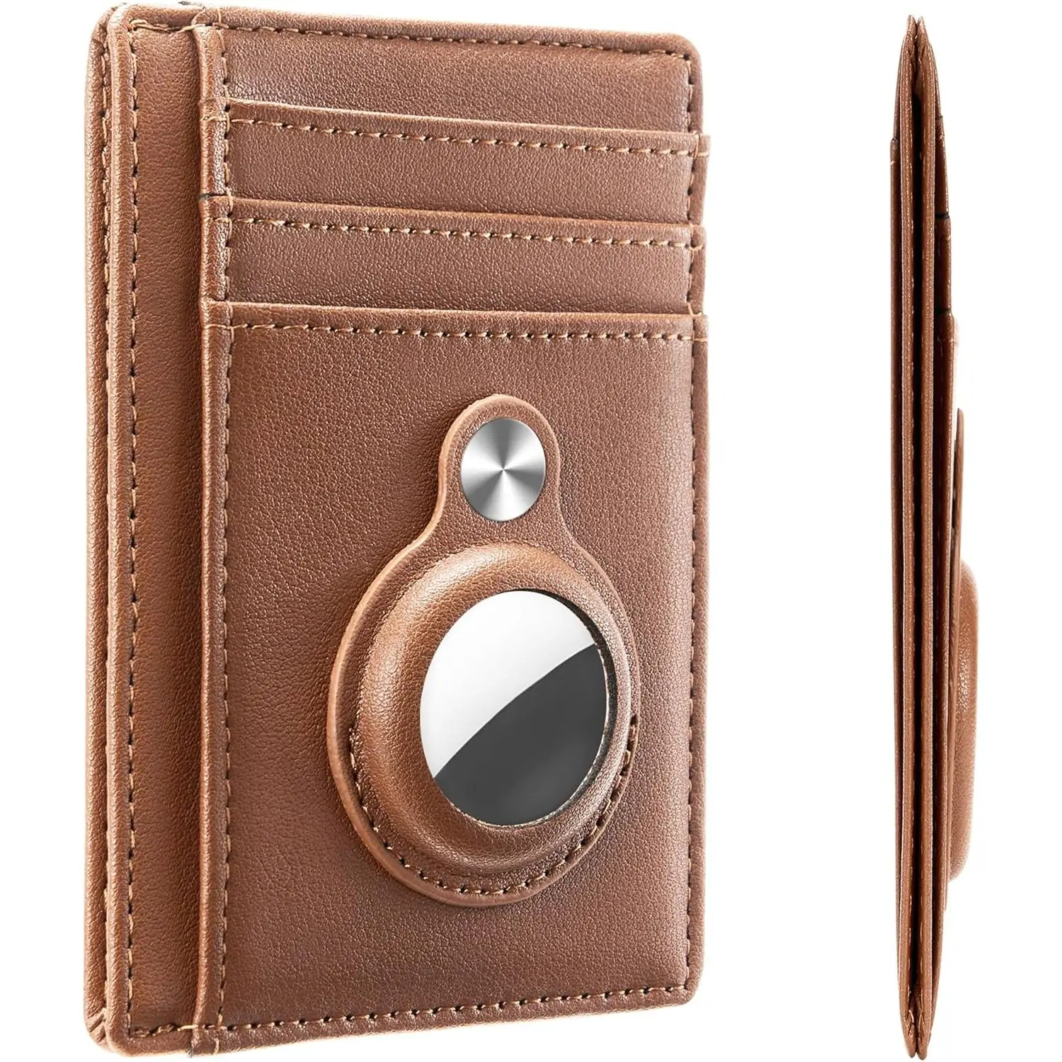 Slim Minimalist Multi-Functional Front Pocket AirTag Wallet, RFID-Blocking Card Holder with AirTag Holder, Multi Functional Wallet