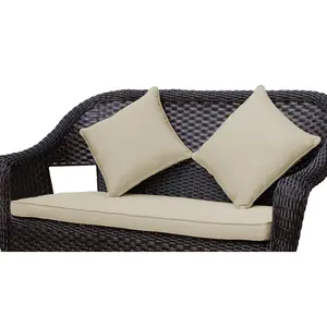 Jeco  2 in. Clark Loveseat Cushion with 2 Pillows, Tan