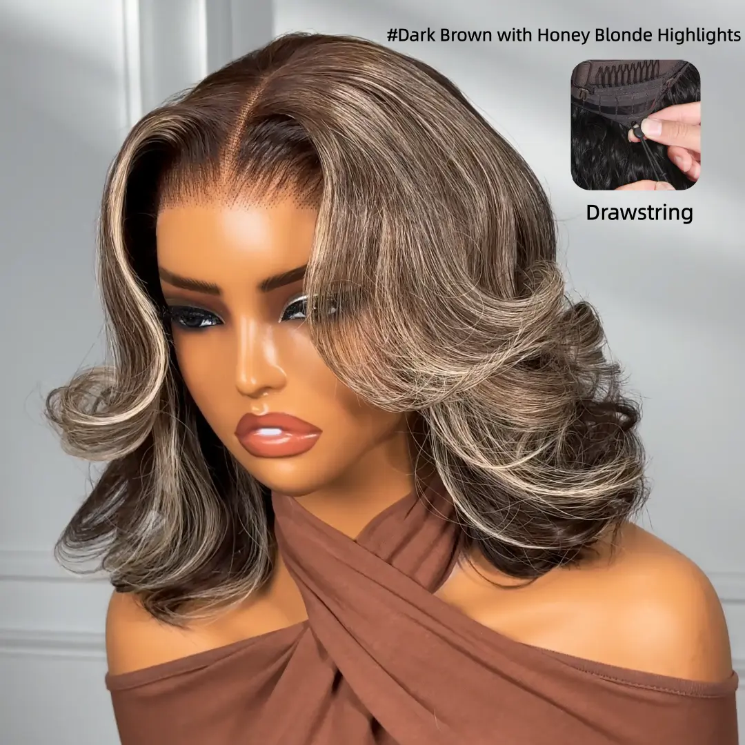 13x4-Dark Brown with Highlights