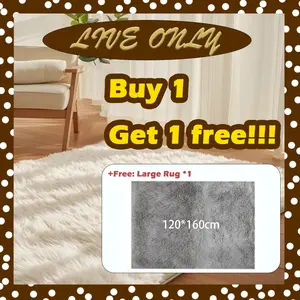 Buy 1 Get 1Free(1 Fluffy Rug& 1Free Fluffy Rug),Solid Color Soft Fluffy Rug, Non-slip Soft Mat for Indoor Decor, Tuff Tufted Carpet for Living Room, Bedroom, Modern Area Rug, Plush Carpet pet mat