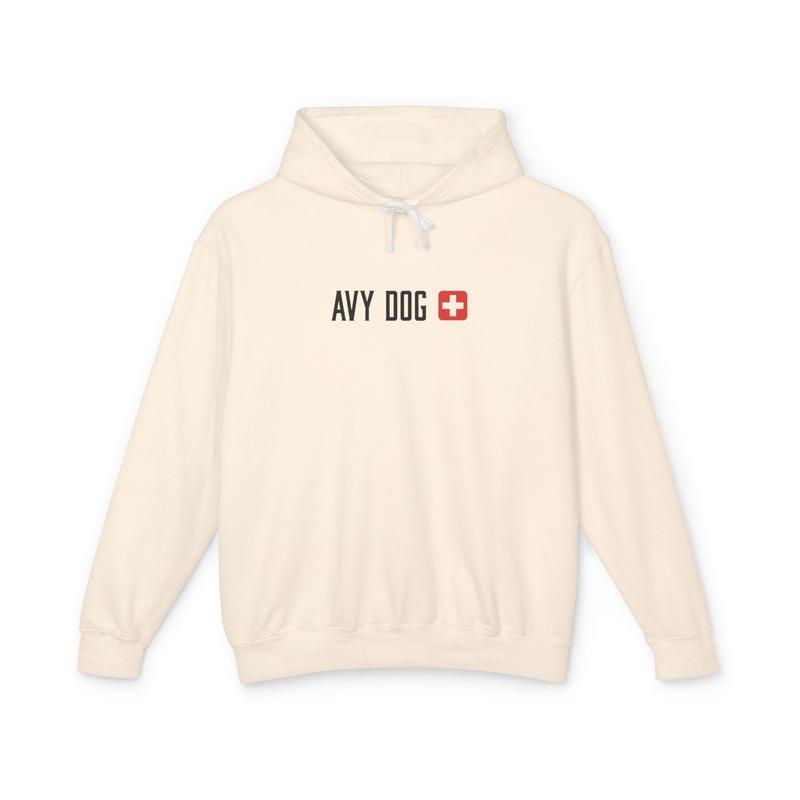Avy Dog Hoodie — Minimal Swiss Cross Lightweight Pullover
