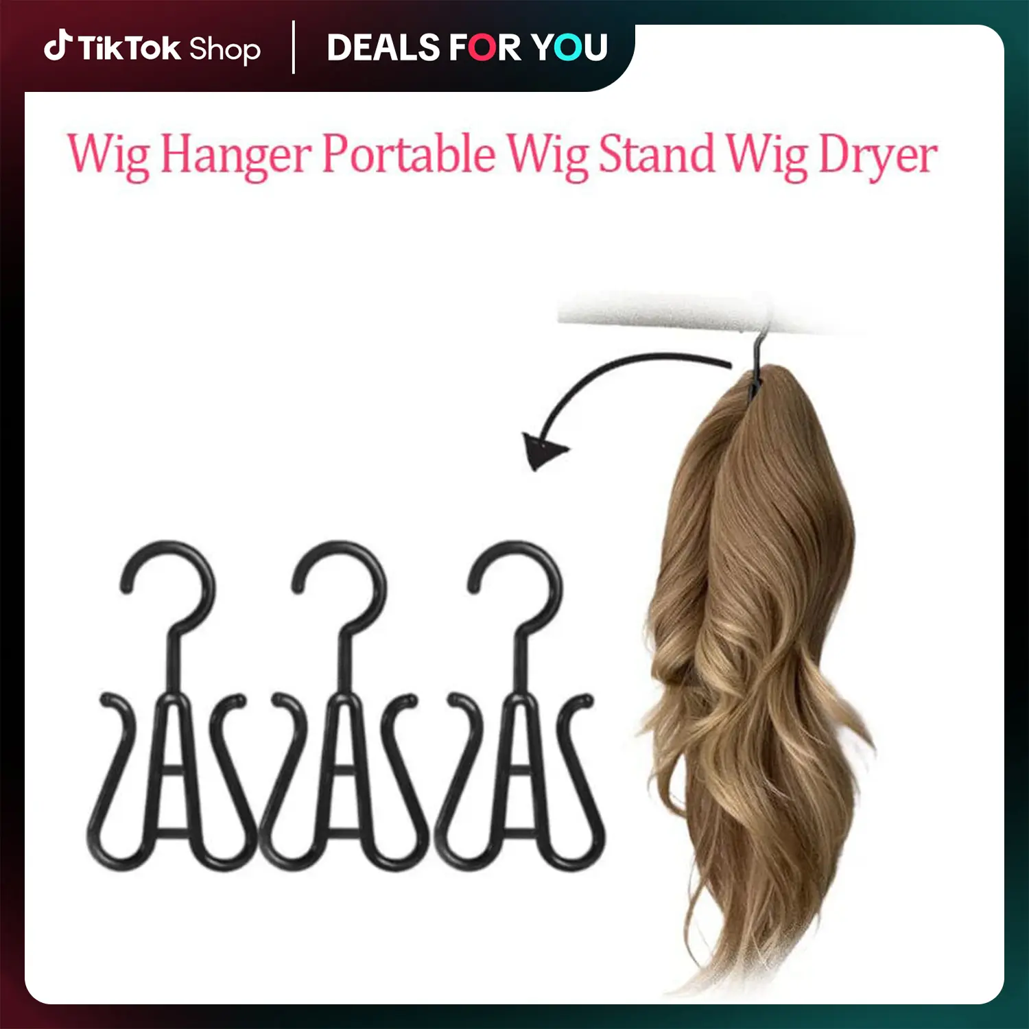 Labhairs 10-Pack Portable Wig Hangers – Space-Saving Stand for Drying, Styling & Organizing | Durable Heatless Plastic Design | Fits All Wig Types & Hats | Compact for Travel & Home Use | Perfect for Stylists & Wig Lovers