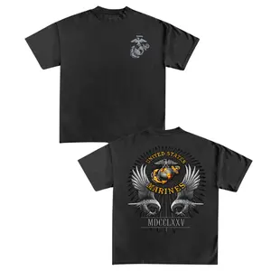 United States Marines Eagle Wings T-Shirt – USMC Emblem Tee for Men – Patriotic Military Pride Shirt – Semper Fidelis Veteran Apparel 1775 Edition