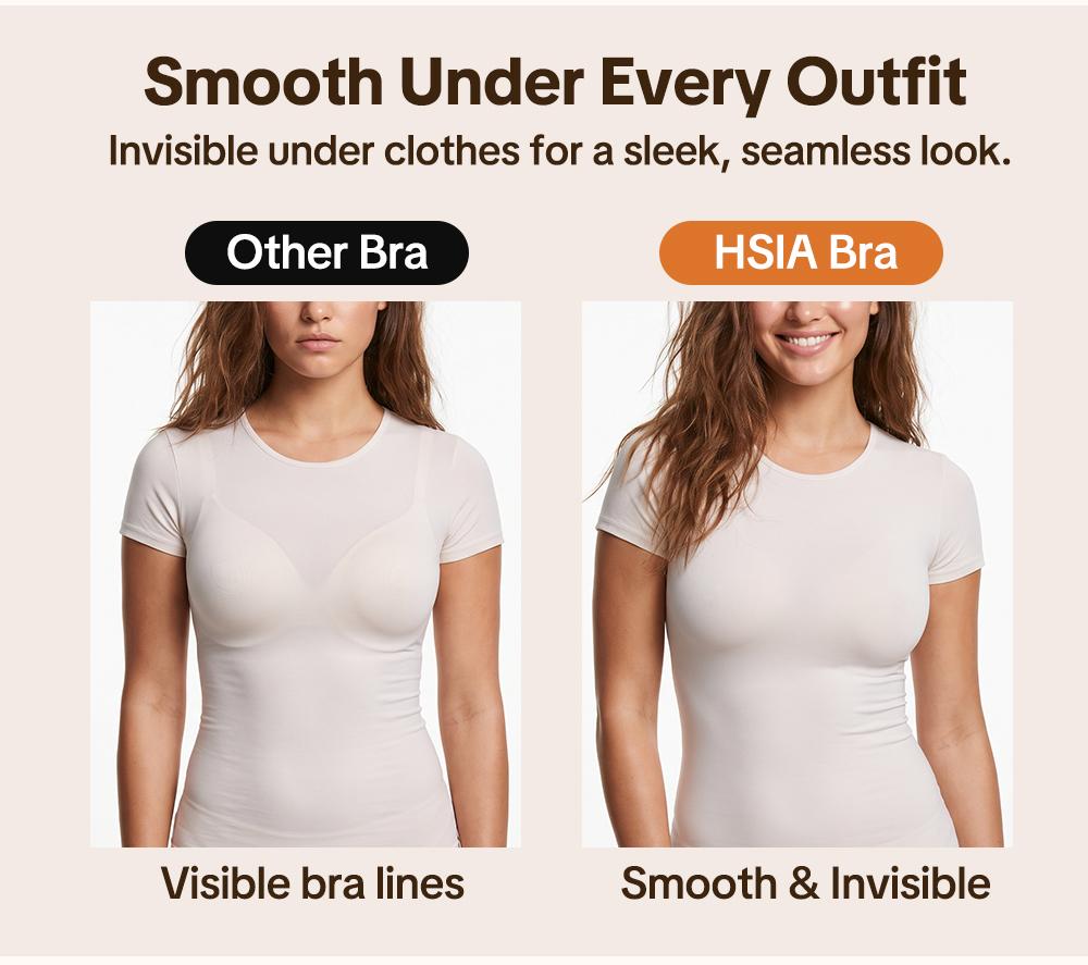 HSIA Cloudnest Mia Lightly Lined Plus Size Seamless Full Coverage Underwire Bra Smoothing Minimizer Cooling T-Shirt Bra with Adjustable Wide Straps Bra for Big Busted Women