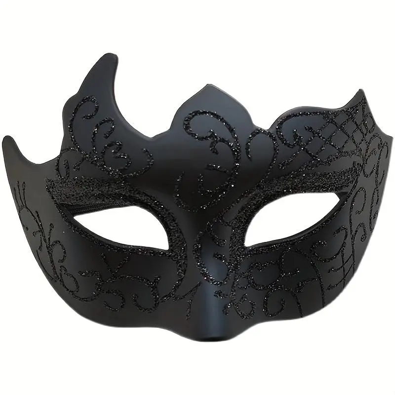 Luxury Adult Hand-Painted Face Mask, High-End Festive Party Accessory for Dance Events