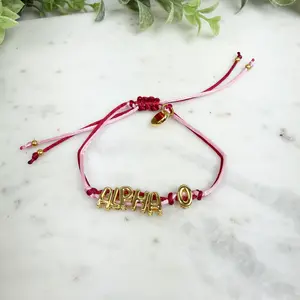 Alpha Omicron Pi Gold Letter Cinch Tie Bracelet – AOII Sorority Bracelet