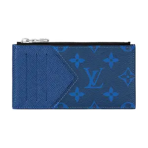 Louis Vuitton Classic Monogram Coin Purse for Men – Blue Leather and Monogram Pacific Coated Canvas