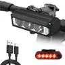 Black Anodized Aluminum Alloy LED Bike Headlight Set for Adults - 900-2600 Lumens Super Bright, 4 Modes, IPX6 Waterproof, USB Rechargeable, Wear-Resistant, Bike Lights, Outdoor Cycling Ebike Accessories, 1 Light for Runs, Camping, Work