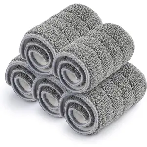 Microfiber Mop Replacement Heads - 5 Pack Washable Pads for Floor Cleaning Compatible with Tethys,Joy Moop &  11" - 13" Flat Squeeze Mops for Wet/Dry Mopping, Sanitizing, Scrubbing