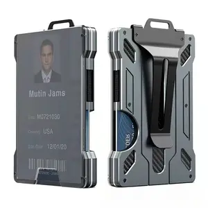 Tactical Aluminum RFID Blocking Wallet - Minimalist Metal Card Holder with Money Clip for Men