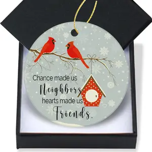Neighborhood Gift Christmas Ornament 2024,Chance Made Us Neighbors Laughters and fun Made Us Friends Ornament Keepsake Holiday Gift for Your Neighbors,Perfect for Home Decor XMAS Tree Hanging Ornament Round 3 Inch
